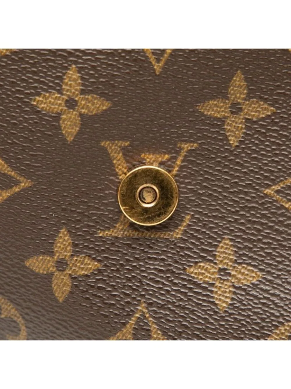 Louis Vuitton Monogram Pochette Twin GM Crossbody Shoulder Bag Brown Leather